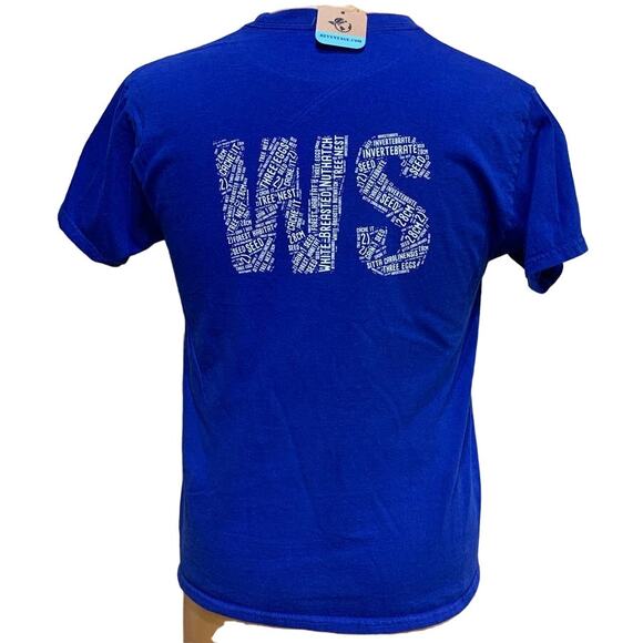 Wingspan Inspired Mens Medium Watercolor White Breasted Nuthatch Upcycled Tee - Picture 3 of 4